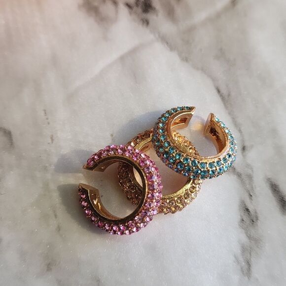 Rhinestone Ear Cuff Set Unique Shiny Decoration Retro Style Jewelry Exquisite - Picture 8 of 11